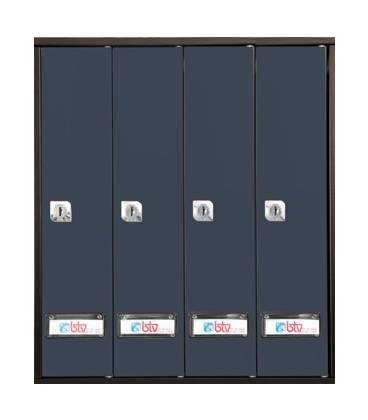 Buzones Btv, Serie Prisma (acceso superior) 46110- Con cuerpo en acero pintado Negro y Puerta en acero pintado Antracita - G4