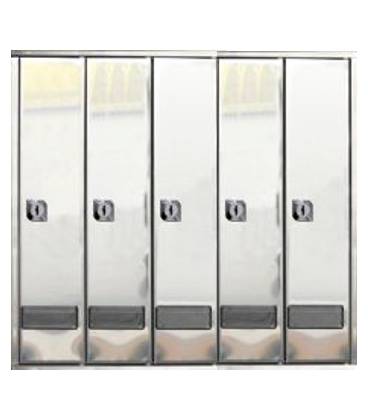 Buzones BTV, Prisma (acceso superior) -56130 - cuerpo y puerta de acero inoxidable, Inox Brillo. G5