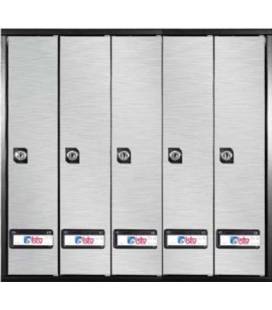 Buzones Btv, Prisma (acceso superior) - 56107 - Cuerpo de acero Negro y puerta de acero inoxidable, Inox Mate. G5
