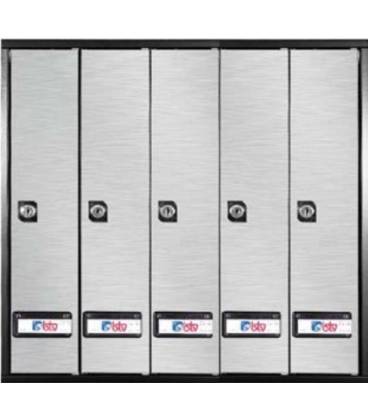 Buzones Btv, Prisma (acceso superior) - 56107 - Cuerpo de acero Negro y puerta de acero inoxidable, Inox Mate. G5