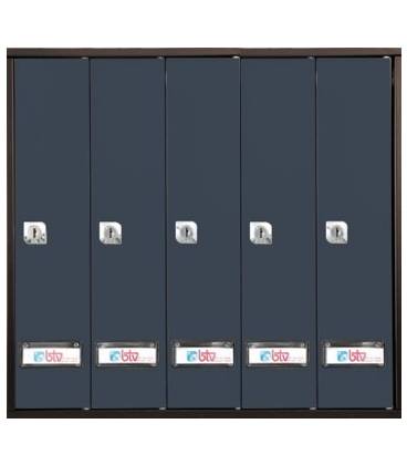 Buzón Btv, Prisma (acceso superior) - 56110 - Cuerpo de acero pintado Negro y puerta de acero pintado Antracita - G5