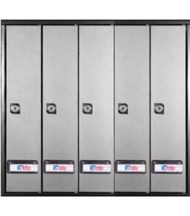 Buzón Prisma (acceso superior) - 56129 - Con cuerpo de acero pintado Negro y puerta de acero pintado Plata - G5