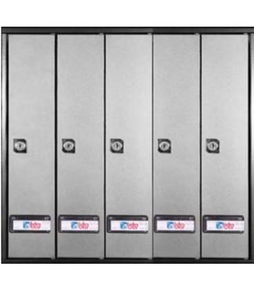 Buzón Prisma (acceso superior) - 56129 - Con cuerpo de acero pintado Negro y puerta de acero pintado Plata - G5