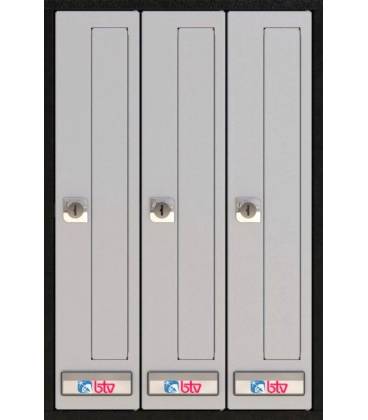 Buzones Prisma (acceso frontal) 36313- Cuerpo de acero pintado Negro y puerta de acero inoxidable Inox Mate - G3
