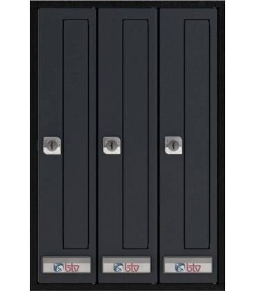 Buzón Prisma (acceso frontal) - 36315 - con cuerpo de acero pintado Negro y puerta de acero pintado Negro - G3