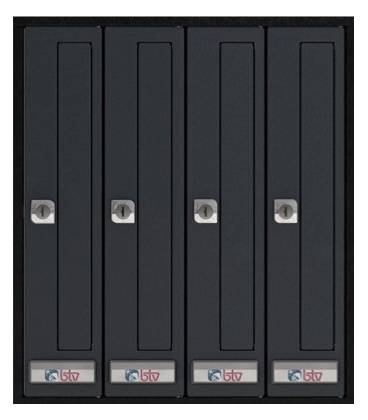 Buzones BTV Prisma (acceso frontal) - 46315 -Con cuerpo y puerta de acero pintado Negro, G4