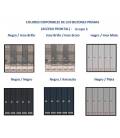 Colores disponibles de los buzones Prisma Acceso Frontal