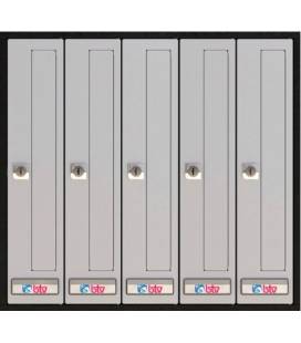 Buzones Prisma (acceso frontal) - 56313 -Con cuerpo de acero pintado negro y puerta de acero inoxidable, Inox Mate -G5