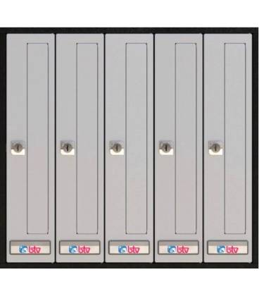 Buzones Prisma (acceso frontal) - 56313 -Con cuerpo de acero pintado negro y puerta de acero inoxidable, Inox Mate -G5
