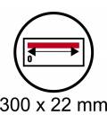 Medidas de ranura de carta, acceso frontal, 300x22 mm