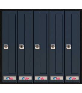 Buzones Prisma (acceso frontal)- 56314 -Con cuerpo de acero pintado Negro y puerta de acero pintado Antracita - G5