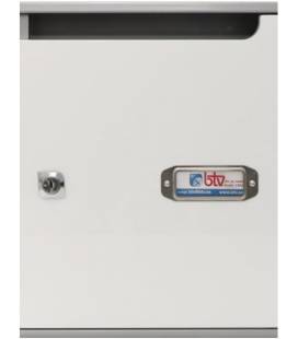 Buzones BTV, GALA - 36080-con cuerpo de acero pintado Plata y cuerpo en MDF, Blanco Brillo