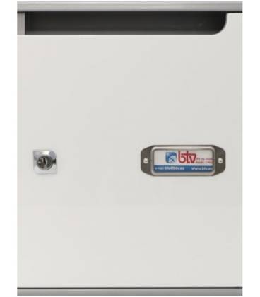 Buzones BTV, GALA - 36080-con cuerpo de acero pintado Plata y cuerpo en MDF, Blanco Brillo