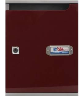 Buzones BTV- GALA - 36082- con cuerpo de acero pintado Plata y cuerpo en Mdf, Burdeos Brillo.