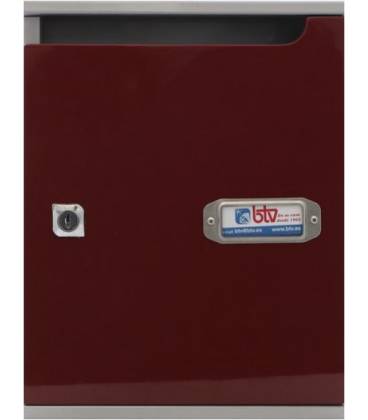 Buzones BTV- GALA - 36082- con cuerpo de acero pintado Plata y cuerpo en Mdf, Burdeos Brillo.