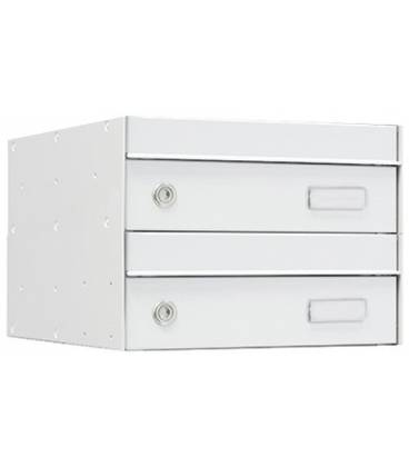 Buzones Arregui, UNIVERS - U3021-01 - con cuerpo y puerta de acero galvanizado Blanco - (2 baterías)