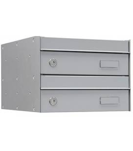Buzones UNIVERS - U3022 - Con cuerpo y puerta de acero galvanizado Plata (2 baterías)