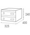 Medidas disponibles de los buzones Univers, 2 baterías. Medidas en mm: 325 base x 24 alto x 400 fondo