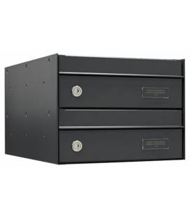 Buzones UNIVERS - U3024-04- Con cuerpo y puerta de acero galvanizado Negro - (2 baterías)