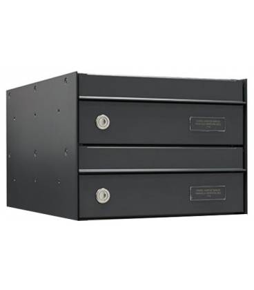 Buzones UNIVERS - U3024-04- Con cuerpo y puerta de acero galvanizado Negro - (2 baterías)