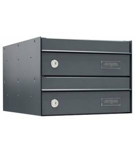 Buzones UNIVERS - U3026 - Con cuerpo y puerta de acero galvanizado Antracita - (2 baterías)