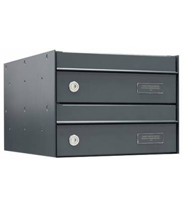 Buzones UNIVERS - U3026 - Con cuerpo y puerta de acero galvanizado Antracita - (2 baterías)