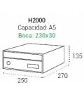 Medidas del buzón Infinity H2000, tamaño pequeño - A5, y tamaño de bocacarta.