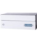 INFINITY - H2100-01-Buzón con cuerpo de acero negro y puerta de acero galvanizado Blanco 