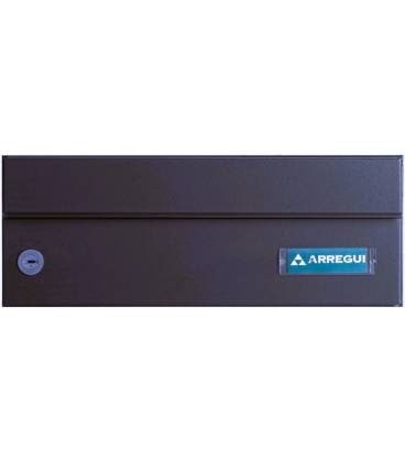 INFINITY - H2100-06-Buzón con cuerpo de acero negro lacado y puerta de acero galvanizado Antracita