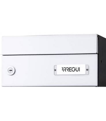 INFINITY - H2200-01-Buzón con cuerpo de acero negro y puerta de acero galvanizado Blanco