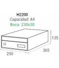 Medidas del buzón Infinity H2200, tamaño revistero de fondo, A4 y tamaño de bocacarta.