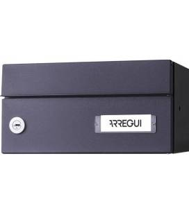 INFINITY - H2200-06-Buzón con cuerpo de acero negro y puerta de acero galvanizado Antracita.