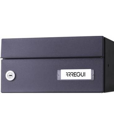INFINITY - H2200-06-Buzón con cuerpo de acero negro y puerta de acero galvanizado Antracita.
