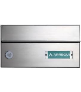 INFINITY - H2200-05- Buzón con cuerpo de acero negro y puerta de acero inoxidable Inox Satinado.