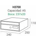 Medidas de los Buzones Adapta H3700, con capacidad A5, tamaño pequeño
