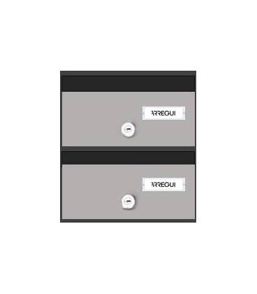 Buzones Adapta, H3720-02, con baterías de 2 buzones. Con cuerpo de acero lacado negro y puerta de acero Plata.
