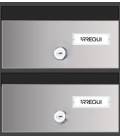 Buzones Adapta, H3720-05, con baterías de 2 buzones. Con cuerpo de acero lacado negro y puerta de acero Inox Satinado. 