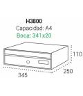 Medidas de los Buzones Adapta H3800, con capacidad A4, tamaño revistero de frente.