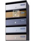 Colores disponibles de buzones AdaptaH3800, cuerpo negro y puerta de color Antra, Plata, Inox Satinado, Nácar y Color a elegir