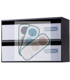 Buzones Adapta, H3820-09, con baterías de 2 buzones. Con cuerpo de acero lacado negro y puerta de acero COLOR A ELEGIR