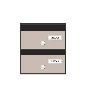 Buzones Adapta, H3920-27, con baterías de 2 buzones. Con cuerpo de acero lacado Negro y puerta de acero lacado Nácar