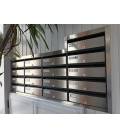 Agrupación de 17 buzones Adapta h3800-05, color Inox Satinado. Encastrado en la pared y con tapajuntas de acero inoxidable sat