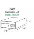 Medidas de los Buzones Adapta H3900, con capacidad A4, tamaño revistero de fondo.