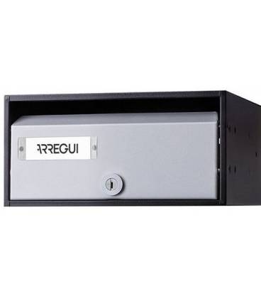 Buzón Arregui, MIRA FLAT - HF8700-02 - Con cuerpo de acero Negro y puerta de acero lacado Plata.