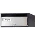 Buzón Arregui, MIRA FLAT - HF8700-05 - Con cuerpo de acero NEGRO y puerta de acero inoxidable INOX SATINADO.