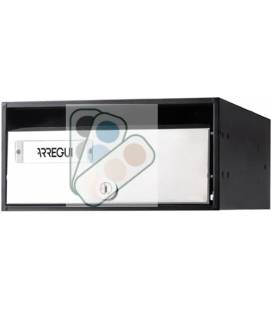 Buzón Arregui, MIRA FLAT - HF8700-09 - Con cuerpo de acero Negro y puerta de acero inoxidable o lacado COLOR A ELEGIR