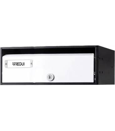 Buzón Arregui, MIRA FLAT - HF8800-01 - Con cuerpo de acero Negro y puerta de acero lacado Blanco