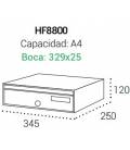 Medidas del buzón Mira Flat HF8800, tamaño revistero de frente, con capacidad A4