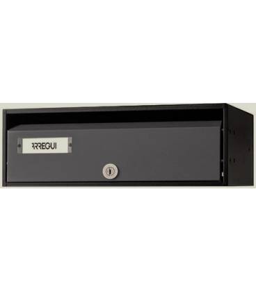 Buzón Arregui, MIRA FLAT - HF8800-04 - Con cuerpo de acero Negro y puerta de acero lacado Negro texturado