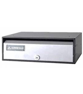 Buzón Arregui, MIRA FLAT - HF8800-05 - Con cuerpo de acero Negro y puerta de acero inoxidable Inox Satinado.